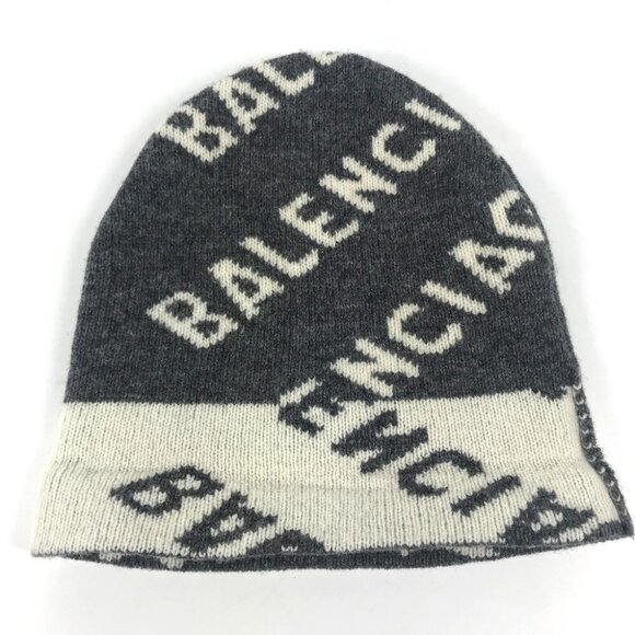 BALENCIAGA 633717 Accessories Beanies Hats Knit hat Knit cap gray/White main image 15